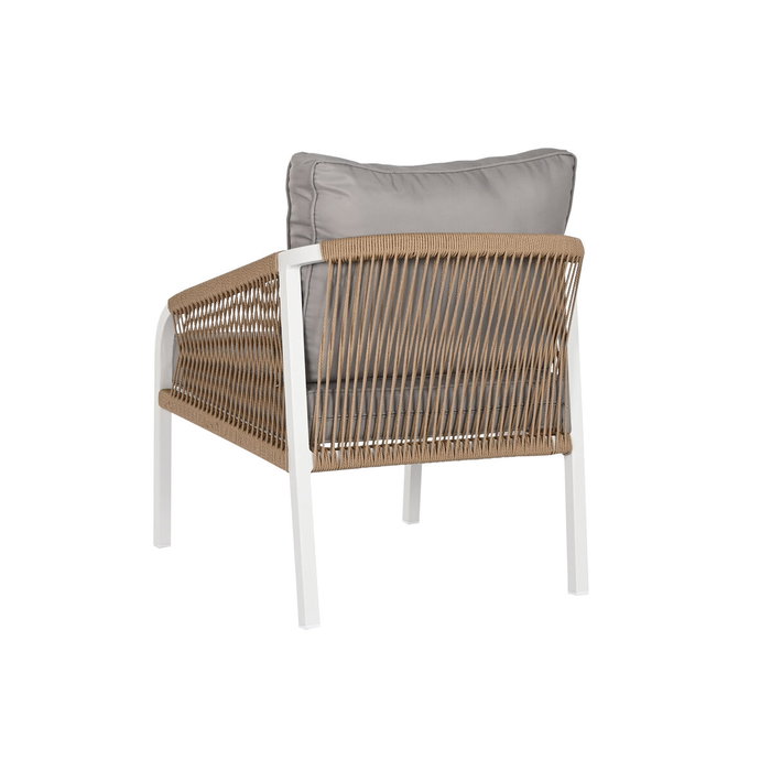 DKD Home Decor Conjunto de Sofá de 4 Piezas en Aluminio y Poliéster Gris Claro