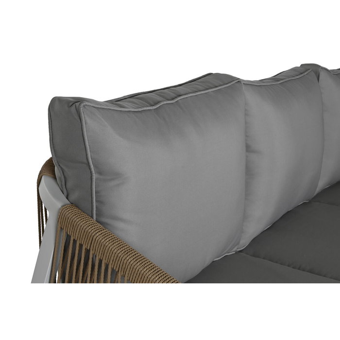 DKD Home Decor Conjunto de Sofá de 4 Piezas en Aluminio y Poliéster Gris Claro