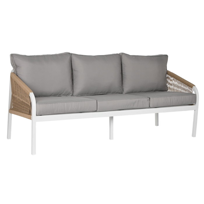 DKD Home Decor Conjunto de Sofá de 4 Piezas en Aluminio y Poliéster Gris Claro
