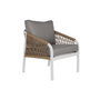 DKD Home Decor Conjunto de Sofá de 4 Piezas en Aluminio y Poliéster Gris Claro
