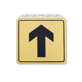 Duver Placa de Aluminio Dorado 120x120mm - Flecha