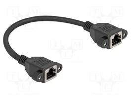 DeLOCK 90782 Prolongador Ethernet Cat6a S/FTP RJ45 Hembra a Hembra 0,25 m Negro