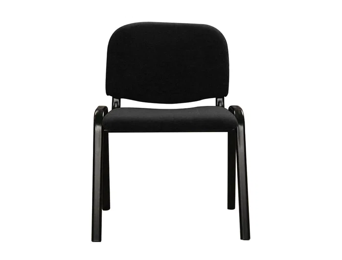 Q-connect Silla Confidente Apilable Tapizada en Malla Negra