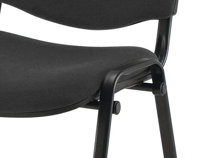 Q-connect Silla Confidente Apilable Tapizada en Malla Negra