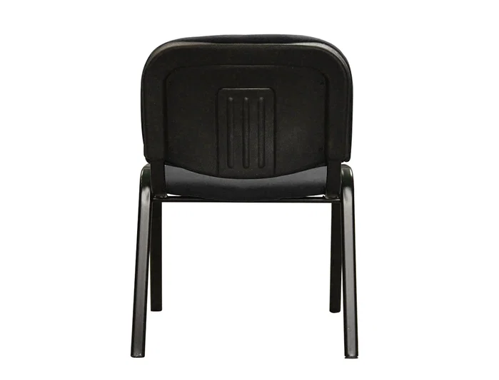 Q-connect Silla Confidente Apilable Tapizada en Malla Negra