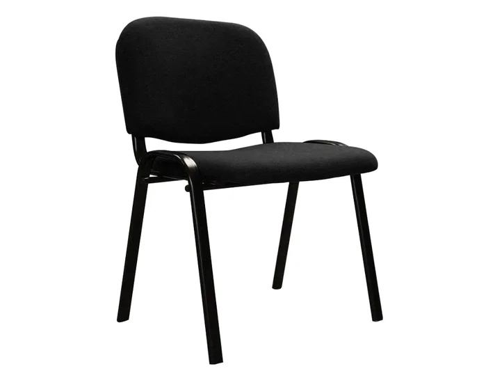 Q-connect Silla Confidente Apilable Tapizada en Malla Negra