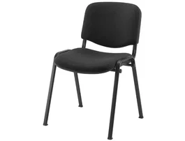 Q-connect Silla Confidente Apilable Tapizada en Malla Negra