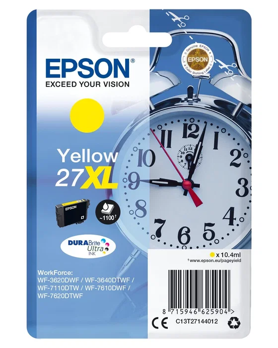 Epson Cartucho Amarillo de Alta Capacidad nº27XL para WorkForce WF-3000 y WF-7000 Epson Cartucho Amarillo de Alta Capacidad nº27XL para WorkForce WF-3000 y WF-7000