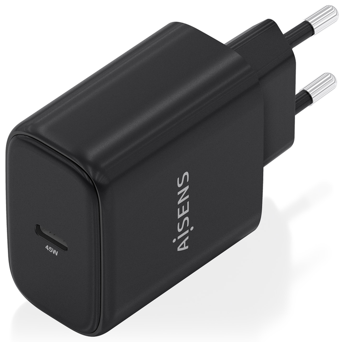 AISENS Cargador GaN 45W con 1xUSB-C PD3.0, Negro