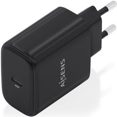 Aisens Cargador Pared GaN A110-0970 1xUSB Tipo-C 45W Negro