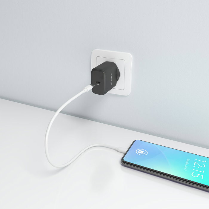 AISENS Cargador GaN 45W con 1xUSB-C PD3.0, Negro