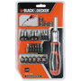 Black+Decker Juego multipuntas con carraca 29 piezas