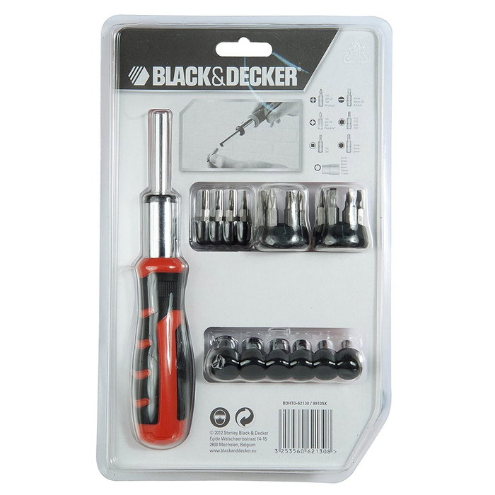 Black+Decker Juego multipuntas con carraca 29 piezas