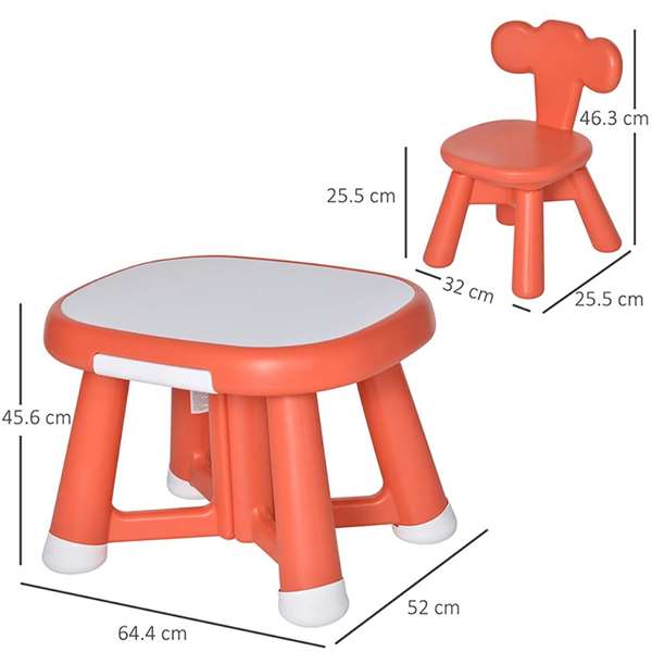 Ociotrends Set de Mesa + Dos Sillas 64*52*45,5 cm Edad Mínima: 2 años