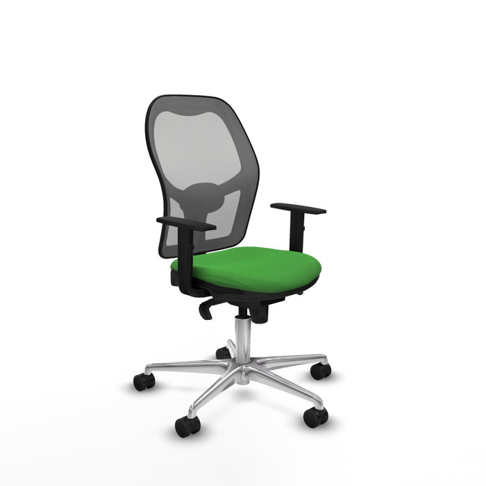 PIQUERAS Y CRESPO Silla de oficina Jorquera con mecanismo sincro, tela verde y malla gris PIQUERAS Y CRESPO Silla de oficina Jorquera con mecanismo sincro, tela verde y malla gris