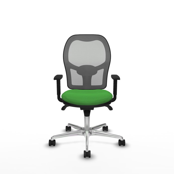 PIQUERAS Y CRESPO Silla de oficina Jorquera con mecanismo sincro, tela verde y malla gris PIQUERAS Y CRESPO Silla de oficina Jorquera con mecanismo sincro, tela verde y malla gris