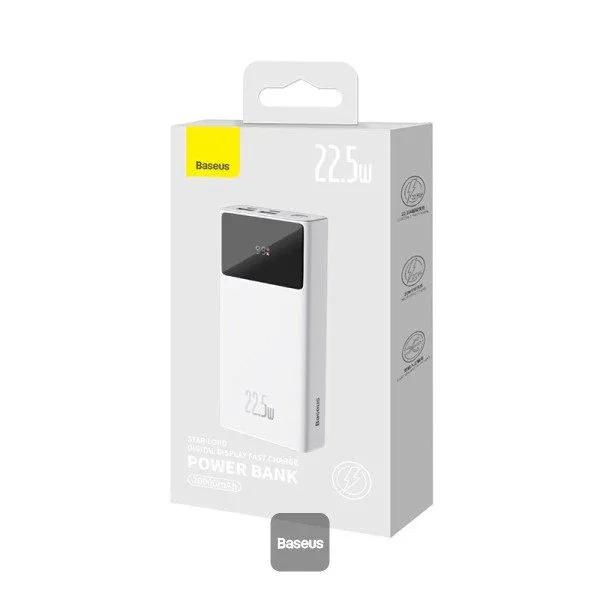 BASEUS Star-Lord Digital Display Fast Charging Power Bank 20000 mAh Blanco