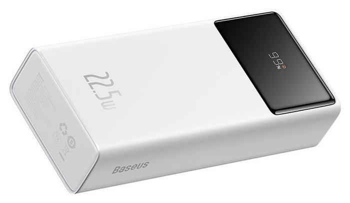 Baseus Star-lord 20000mAh 22.5W Carga Rápida Digital Power Bank Blanco con Cable USB-C 3A 0.3m