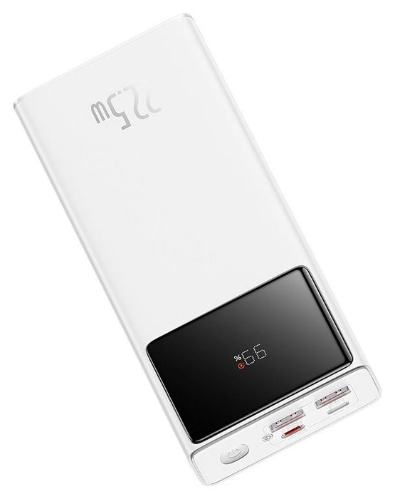 Baseus Star-lord 20000mAh 22.5W Carga Rápida Digital Power Bank Blanco con Cable USB-C 3A 0.3m