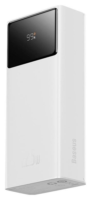 Baseus Star-lord 20000mAh 22.5W Carga Rápida Digital Power Bank Blanco con Cable USB-C 3A 0.3m