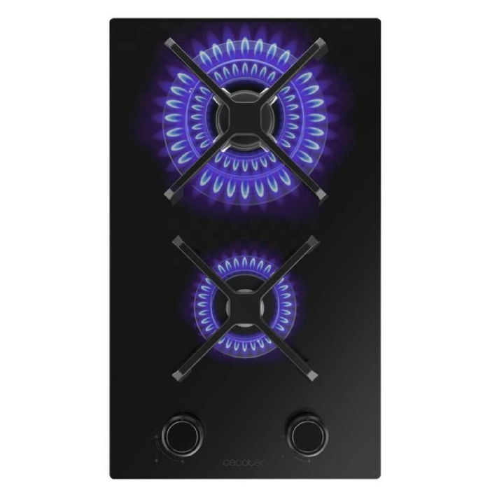Cecotec Placa de Gas Bolero Squad G 2400S Nano Glass 2 Fuegos 5200W Hierro Fundido Negro