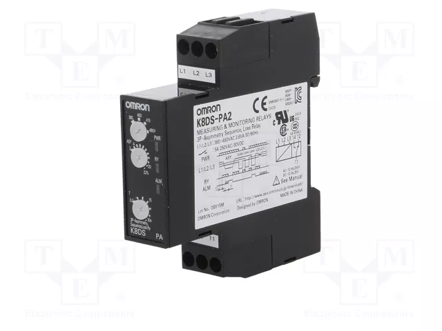 OMRON K8DS-PA2 Relé de monitorización de tensión SPDT