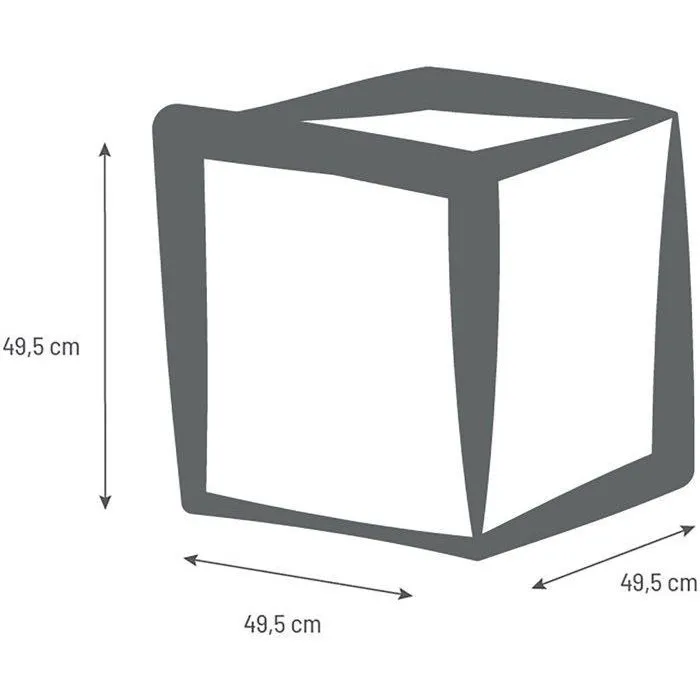 Eda Maceta cuadrada 50 cm para interior/exterior, 57 L, decoración de piedra caliza beige, 49.5x49.5x49.5 cm