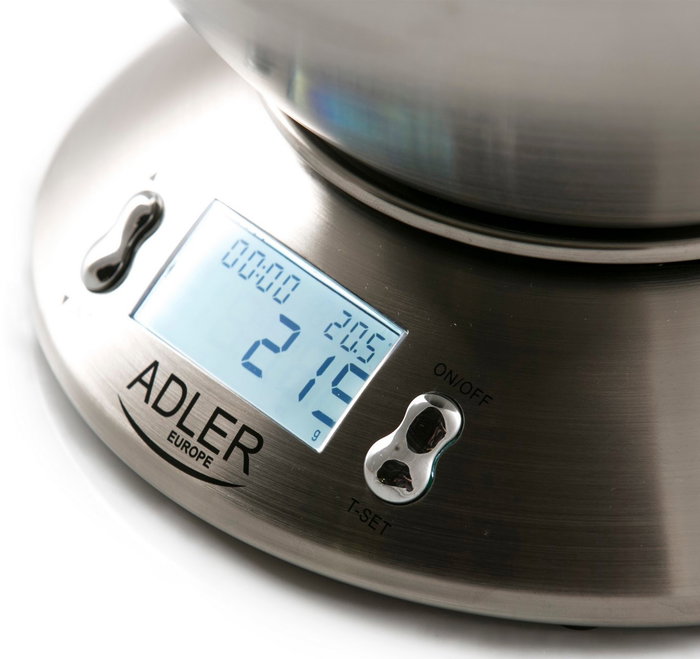 Adler Báscula de cocina digital con bol de 2 l, inoxidable, Ad3134, máx. 5 kg Adler Báscula de cocina digital con bol de 2 l, inoxidable, Ad3134, máx. 5 kg