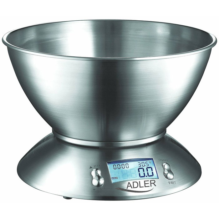 Adler Báscula de cocina digital con bol de 2 l, inoxidable, Ad3134, máx. 5 kg Adler Báscula de cocina digital con bol de 2 l, inoxidable, Ad3134, máx. 5 kg