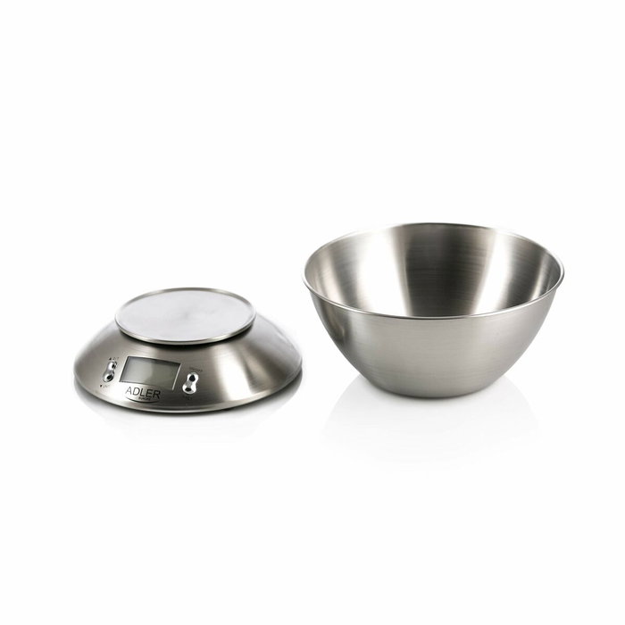 Adler Báscula de cocina digital con bol de 2 l, inoxidable, Ad3134, máx. 5 kg Adler Báscula de cocina digital con bol de 2 l, inoxidable, Ad3134, máx. 5 kg