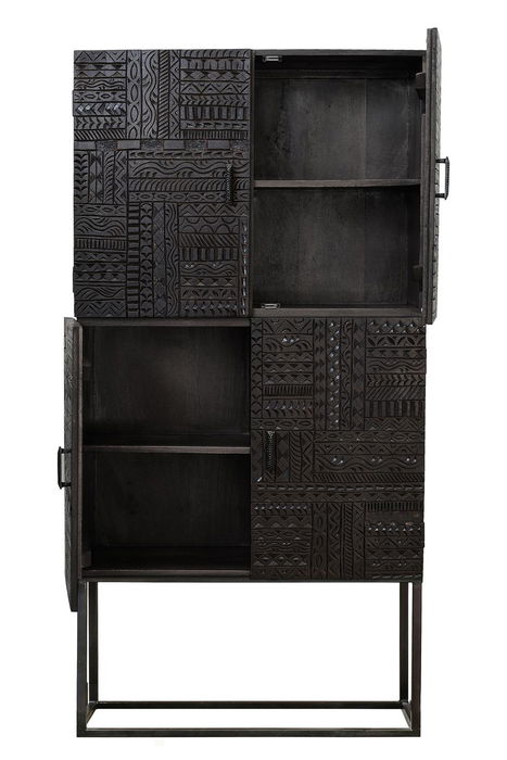 Giner y Colomer Vitrina Madera de Mango y Patas de Metal Nogal Oscuro 176x90x40 cm Giner y Colomer Vitrina Madera de Mango y Patas de Metal Nogal Oscuro 176x90x40 cm