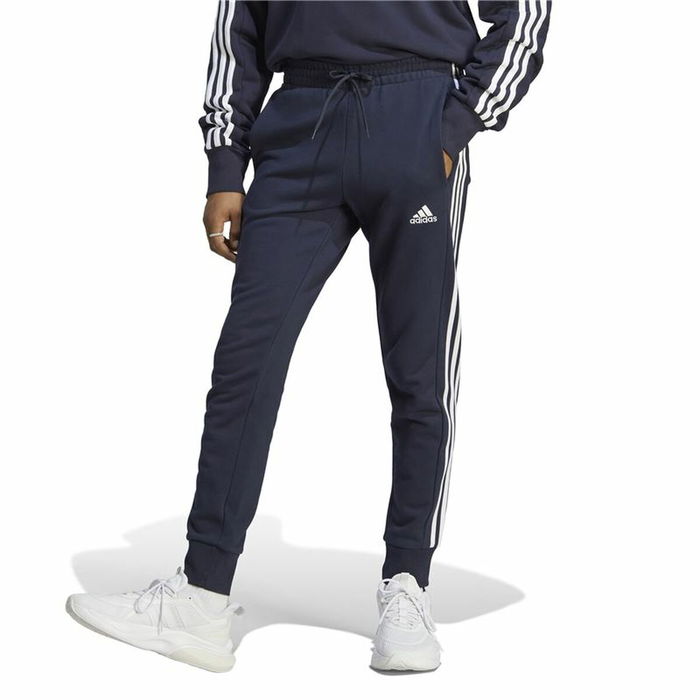 Pantalón Largo Deportivo Adidas M 3S Ft Tc Negro Azul oscuro Hombre