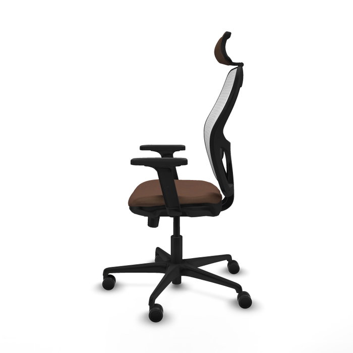 PIQUERAS Y CRESPO Silla de oficina Jorquera con mecanismo Sincro/Traslack, Marrón y Blanco PIQUERAS Y CRESPO Silla de oficina Jorquera con mecanismo Sincro/Traslack, Marrón y Blanco
