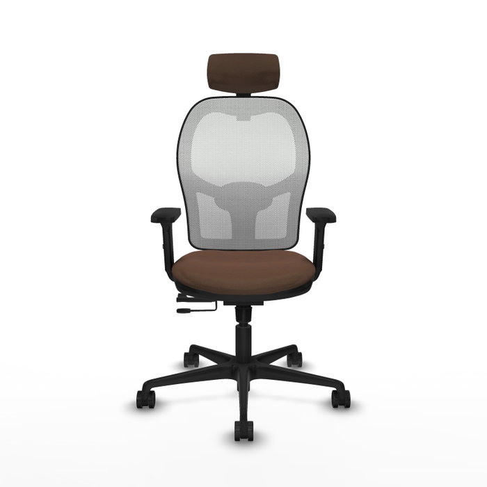 PIQUERAS Y CRESPO Silla de oficina Jorquera con mecanismo Sincro/Traslack, Marrón y Blanco PIQUERAS Y CRESPO Silla de oficina Jorquera con mecanismo Sincro/Traslack, Marrón y Blanco