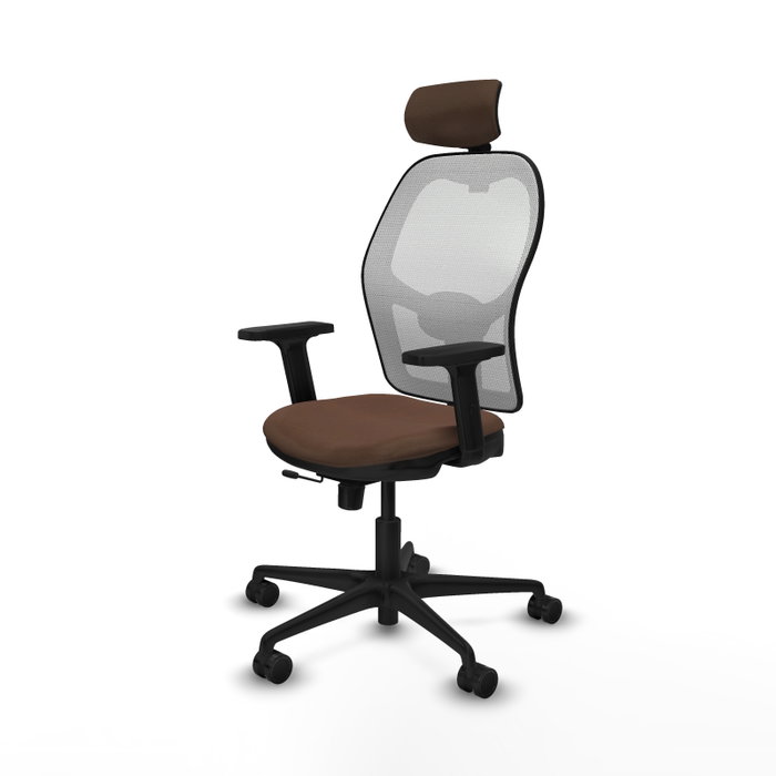PIQUERAS Y CRESPO Silla de oficina Jorquera con mecanismo Sincro/Traslack, Marrón y Blanco PIQUERAS Y CRESPO Silla de oficina Jorquera con mecanismo Sincro/Traslack, Marrón y Blanco
