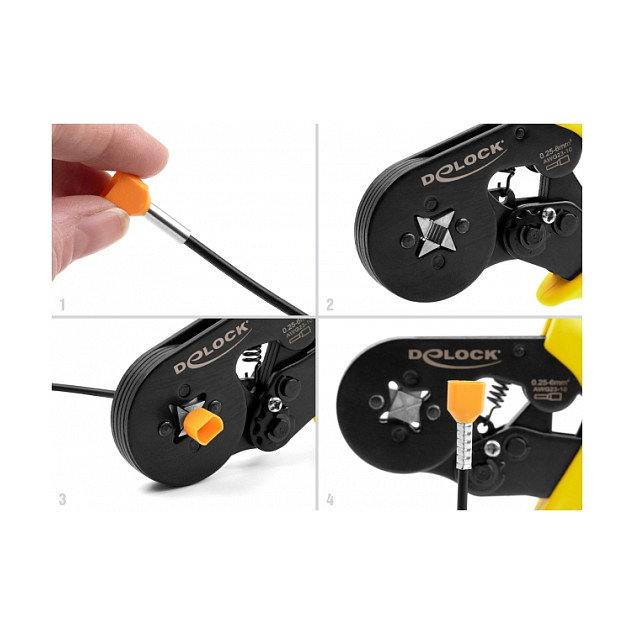 DeLOCK 90558 Herramienta para prensar punteras de alambre autoajustable cuadrada