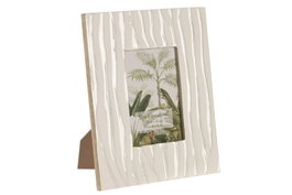 DKD Home Decor Marco de Fotos 10x15 Mango y Cristal Blanco