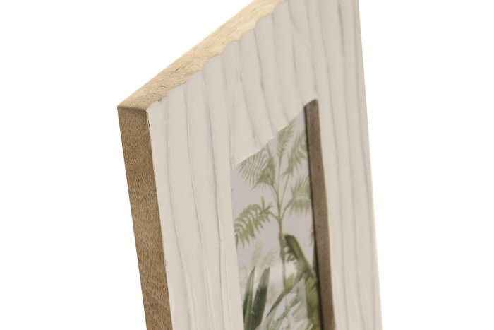 DKD Home Decor Marco de Fotos 10x15 Mango y Cristal Blanco