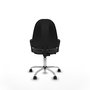 Silla de oficina Algarra con mecanismo Contacto permanente básico tapizada con Similpiel color Gris oscuro. Equipada con Base cromada, Brazos fijos y Ruedas de nailon 50 mm