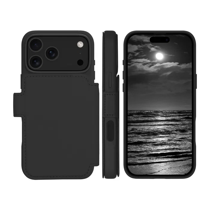 dbramante1928 Lynge MS ICON Funda Folio para Apple iPhone 17 Pro Max - Compatible con MagSafe, Color Negro, Cierre Magnético, 3 Bolsillos para Tarjetas
