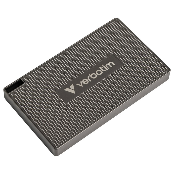 Verbatim 32030 Mini SSD Externo USB C 512GB Gris Metal, USB 3.2 Gen 2x2, 2000 MB/s Lectura, Incluye Cable USB-C y Software Nero