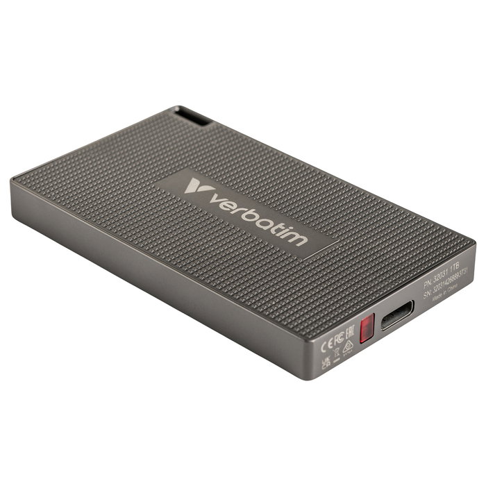 Verbatim 32030 Mini SSD Externo USB C 512GB Gris Metal, USB 3.2 Gen 2x2, 2000 MB/s Lectura, Incluye Cable USB-C y Software Nero