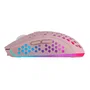 Mars Gaming MMW3P Ratón Gaming Inalámbrico Ultraligero para Mano Derecha, Sensor Óptico 3200 DPI, Iluminación RGB Flow, Batería Recargable, Color Rosa, MMW3P