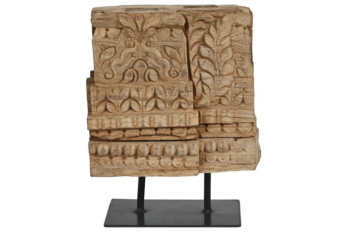 DKD Home Decor Decoración de Teca y Hierro Natural