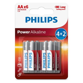 Philips Pack de 6 Pilas Alcalinas Power AA 1,5 V