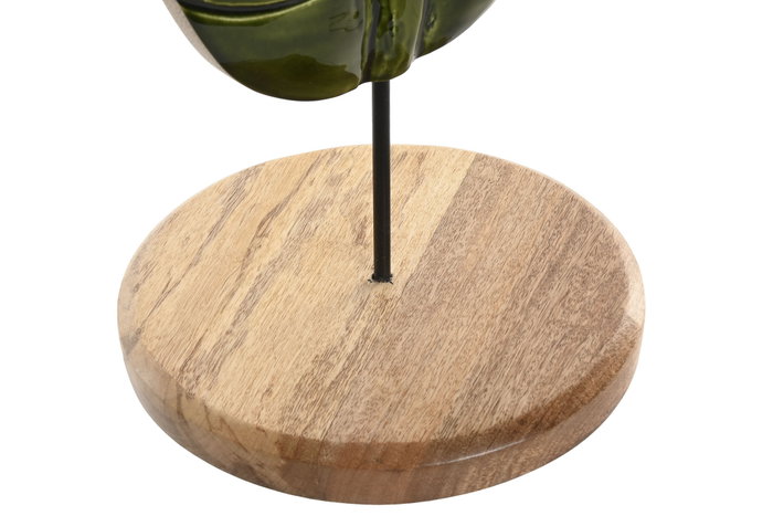 DKD Home Decor Set de Decoración de 3 Piezas de Mango y Metal con Hojas Lacadas