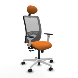 PIQUERAS Y CRESPO Silla de oficina Zulema con mecanismo Sincro, Naranja y Gris