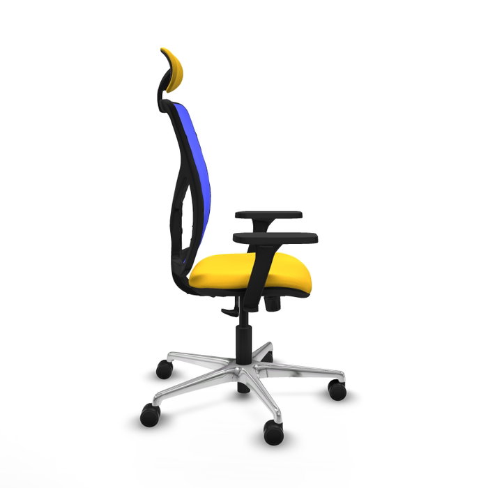 PIQUERAS Y CRESPO Silla de oficina Motilla con mecanismo Sincro, Amarillo y Azul