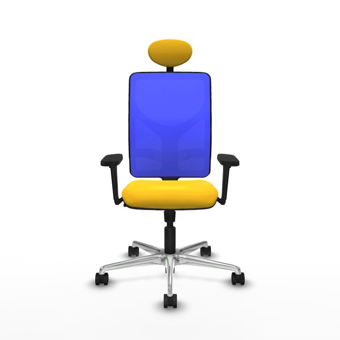 PIQUERAS Y CRESPO Silla de oficina Motilla con mecanismo Sincro, Amarillo y Azul