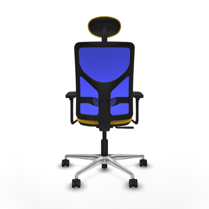 PIQUERAS Y CRESPO Silla de oficina Motilla con mecanismo Sincro, Amarillo y Azul